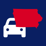 Iowa map & car icon